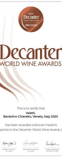 Diploma di medaglia Decanter Wine Awards 2021
